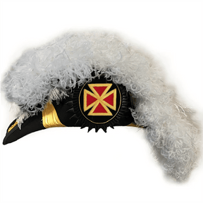 Grand Commander Knights Templar Chapeau - All White Plumes - Bricks Masons