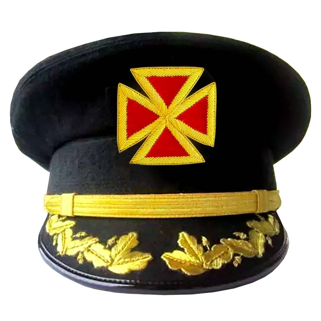 Grand Knights Templar Fatigue Cap - Hand Embroidered with Vinework - Bricks Masons