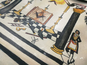 Hand-Painted Apron - 18th Century Inspired Lambskin - Bricks Masons