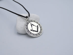 Master Mason Blue Lodge Necklace - Square & Compass Sterling Silver - Bricks Masons