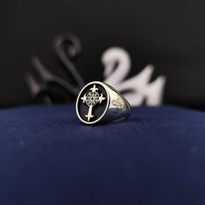 18th Degree Rose Croix Scottish Rite Ring - Cross With Blooming Rose - Bricks Masons