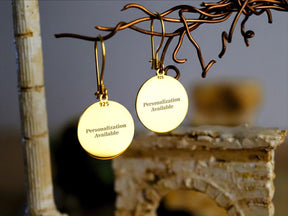 Masonic Earrings - Shriners Crescent Sword With Customization - Bricks Masons