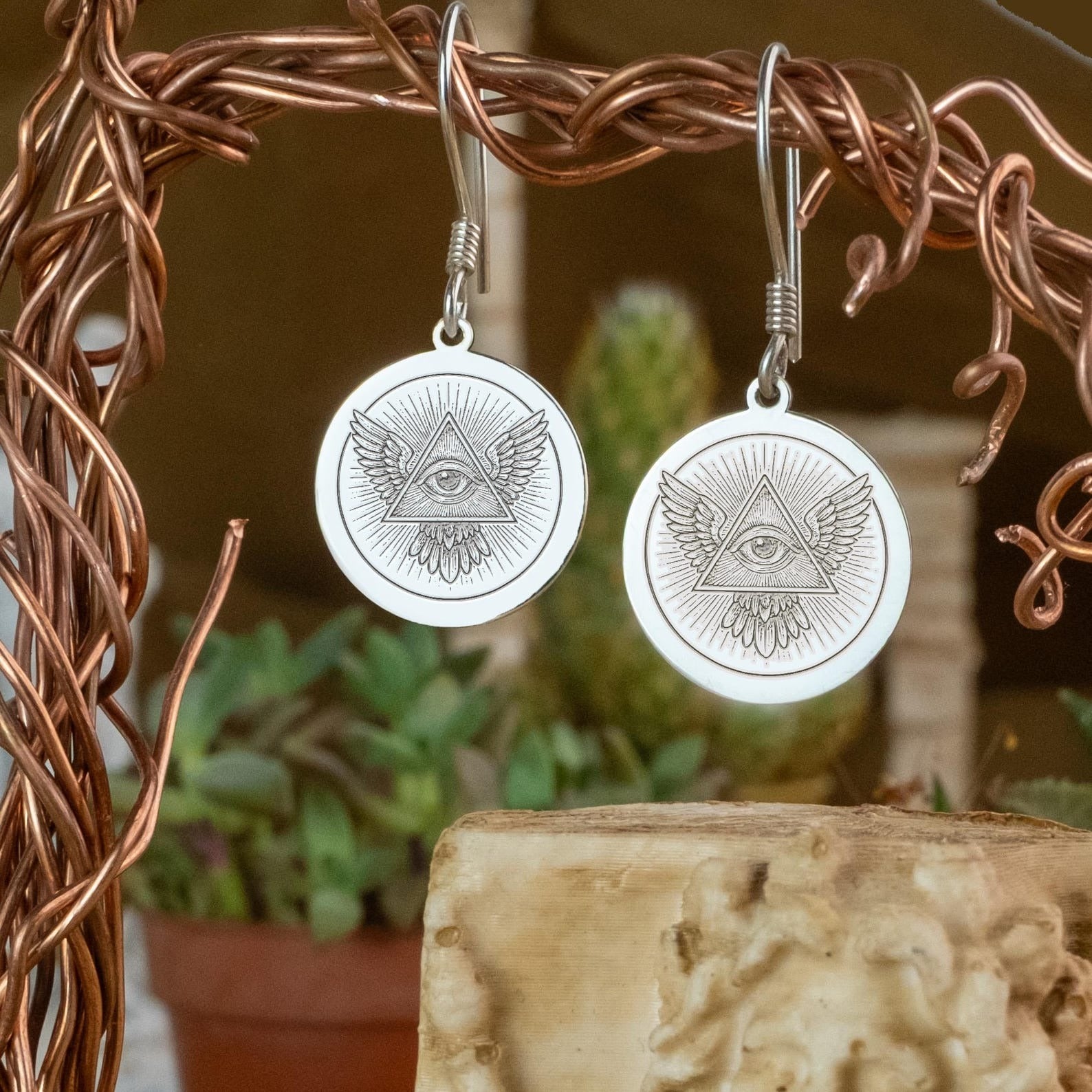Eye Of Providence Earrings - Various Materials & Sizes - Bricks Masons