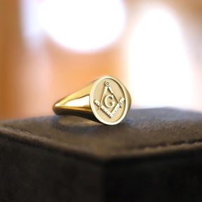 Master Mason Blue Lodge Ring - 14k & 18k Various Gold Colors - Bricks Masons