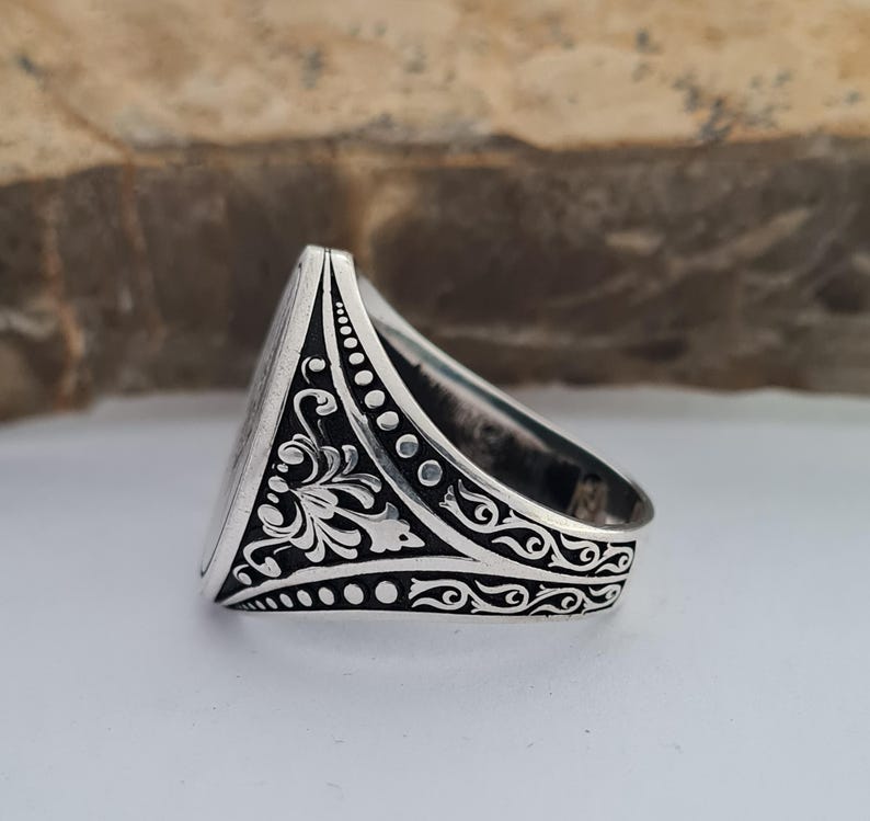 Master Mason Blue Lodge Ring - Handmade Sterling Silver Masonic - Bricks Masons