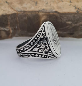 Master Mason Blue Lodge Ring - Handmade Sterling Silver Masonic - Bricks Masons