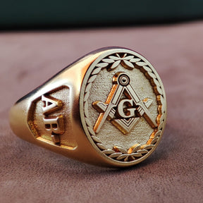 Master Mason Blue Lodge Ring - Engraving options & Various Materials - Bricks Masons