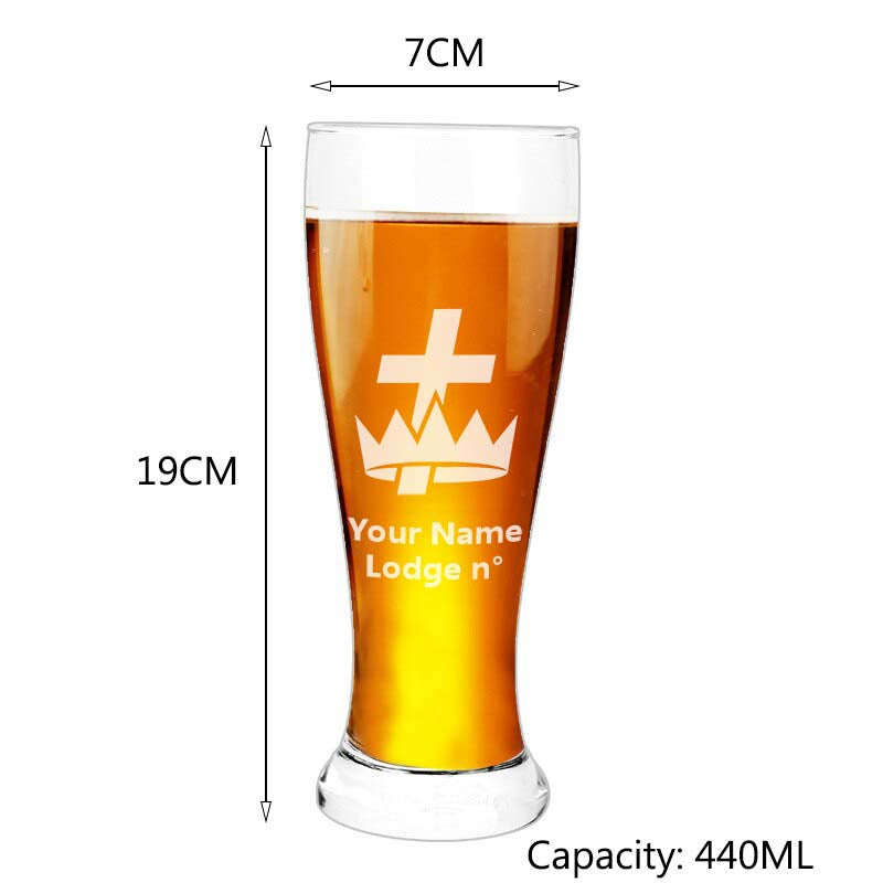 Knights Templar Commandery Beer Glass - Various Shapes - Bricks Masons