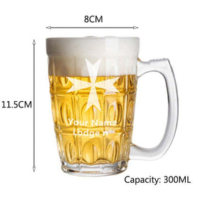 Order Of Malta Commandery Beer Glass - Various Shapes - Bricks Masons