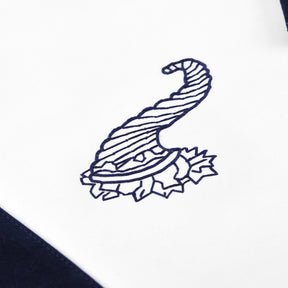 Junior Steward Blue Lodge Officer Apron - Navy Velvet With Silver Embroidery Thread - Bricks Masons