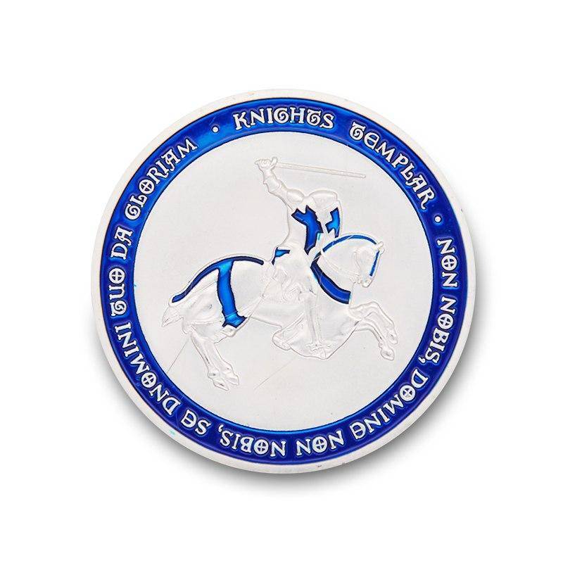 Knights Templar Commandery Coin - IN HOC SIGNO VINCES Navy Blue - Bricks Masons