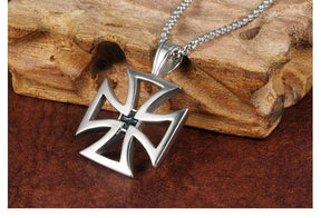 Knights Templar Necklace - Double Maltese Cross - Bricks Masons