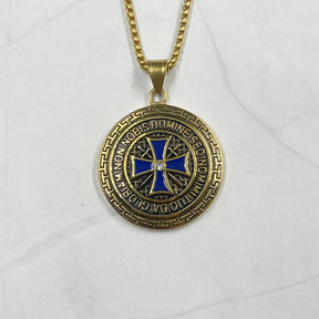 Knights Templar Necklace - Iron Cross - Bricks Masons