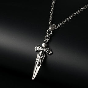 Knights Templar Necklace - Silver Titanium Steel - Bricks Masons