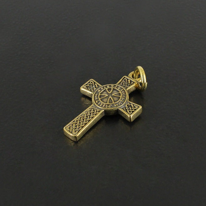 Knights Templar Commandery Pendant - Vintage Gold Shield Cross Pendant - Bricks Masons