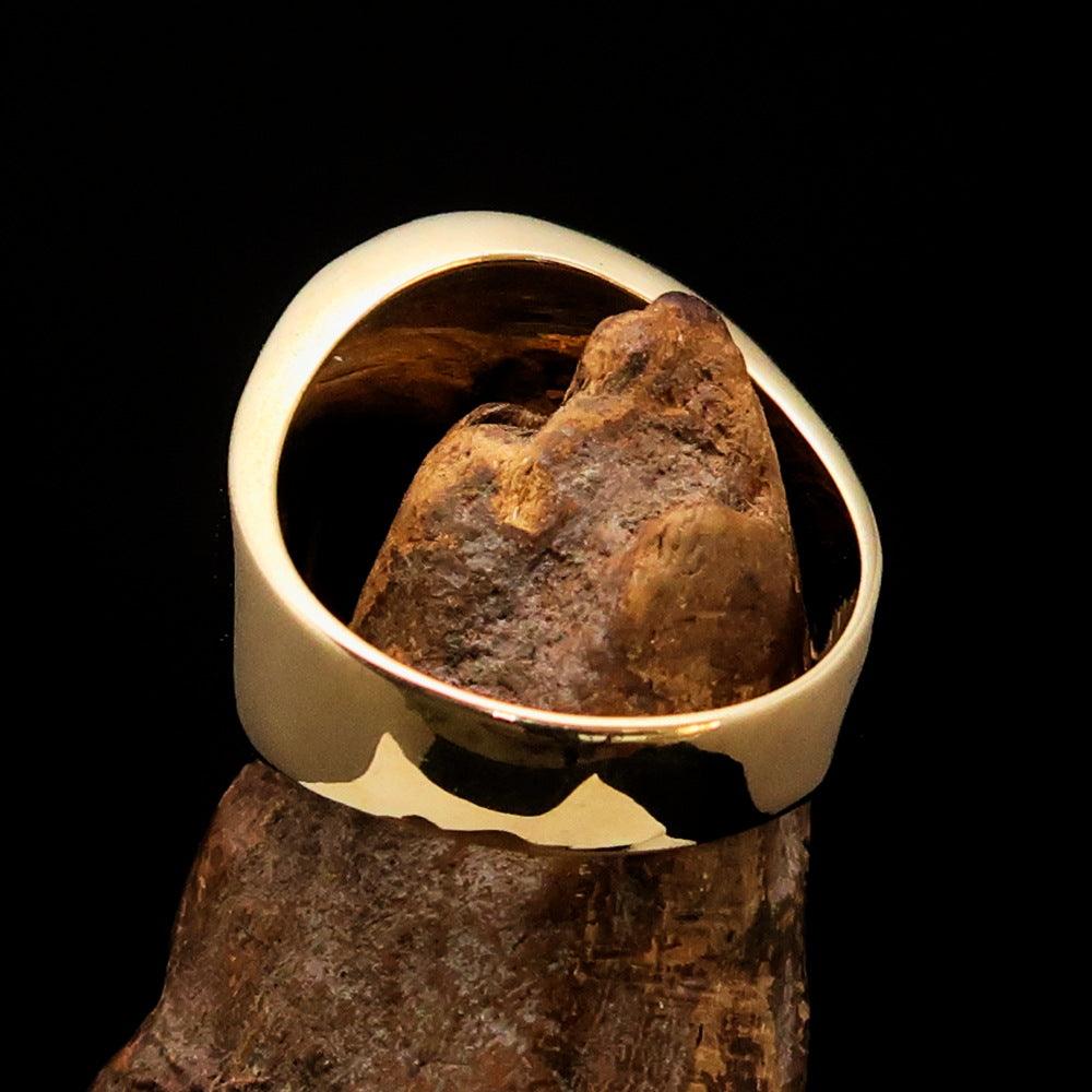 Knights Templar Ring - Brass Green Celtic Cross - Bricks Masons