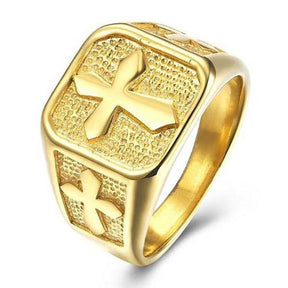 Knights Templar Ring - Signet Gold/ Silver - Bricks Masons