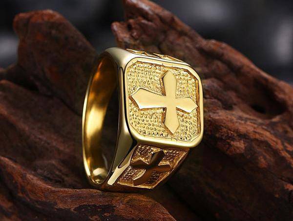 Knights Templar Ring - Signet Gold/ Silver - Bricks Masons
