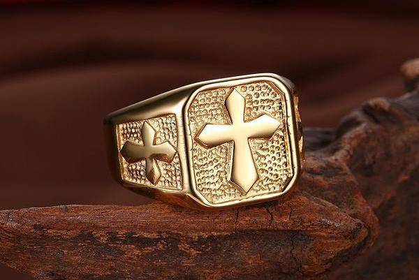 Knights Templar Ring - Signet Gold/ Silver - Bricks Masons