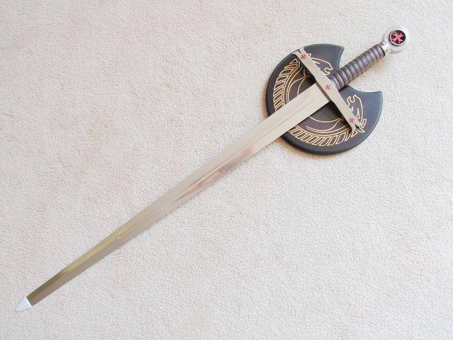 Knights Templar Sword - Knight Templar Red Cross W/ Crescent Wall Mount 40" - Bricks Masons