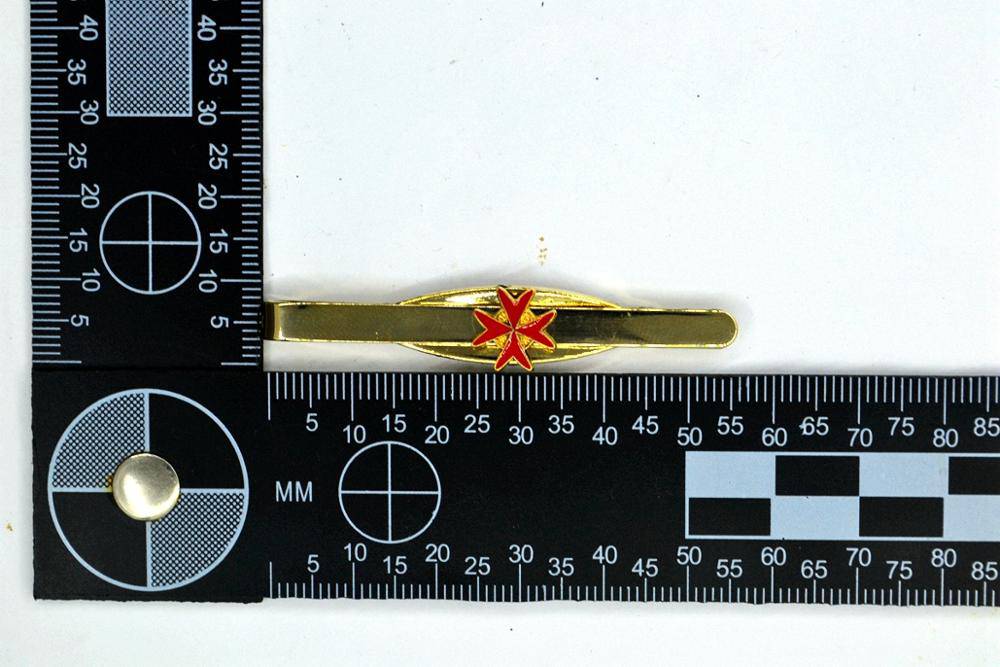 Knights Templar Tie Bar - Classic Cross Gold - Bricks Masons