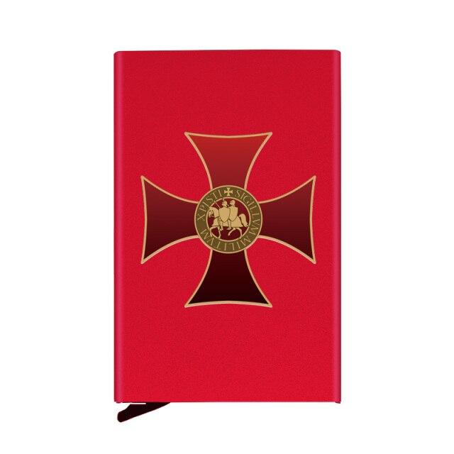 Knights Templar Wallet - Pop Up & Credit Card Holder Metal (5 colors) - Bricks Masons
