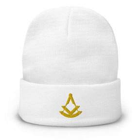 Past Master Blue Lodge Beanie - Golden Embroidery