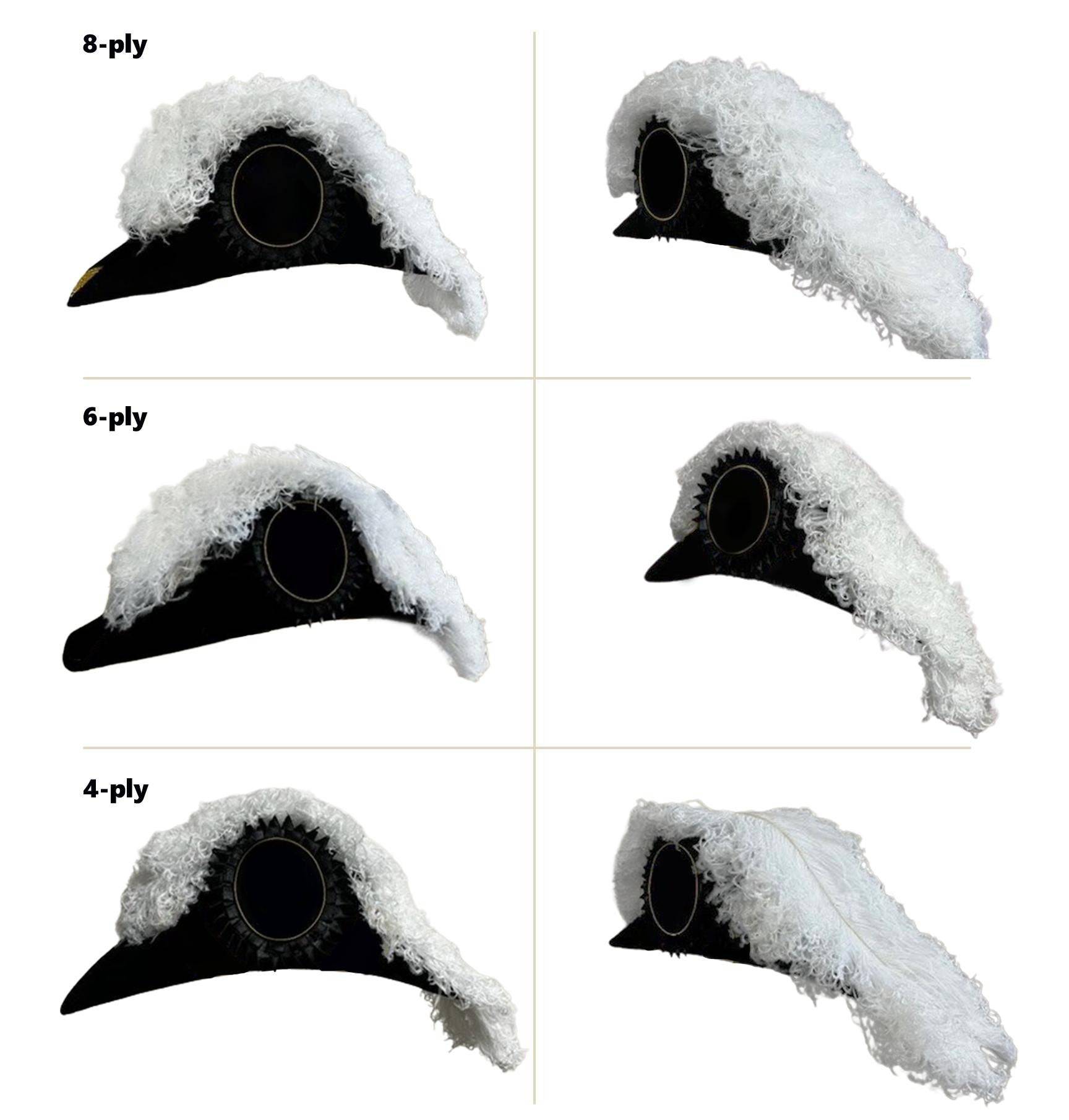 Line Officer Knights Templar Chapeau - All White Plumes - Bricks Masons