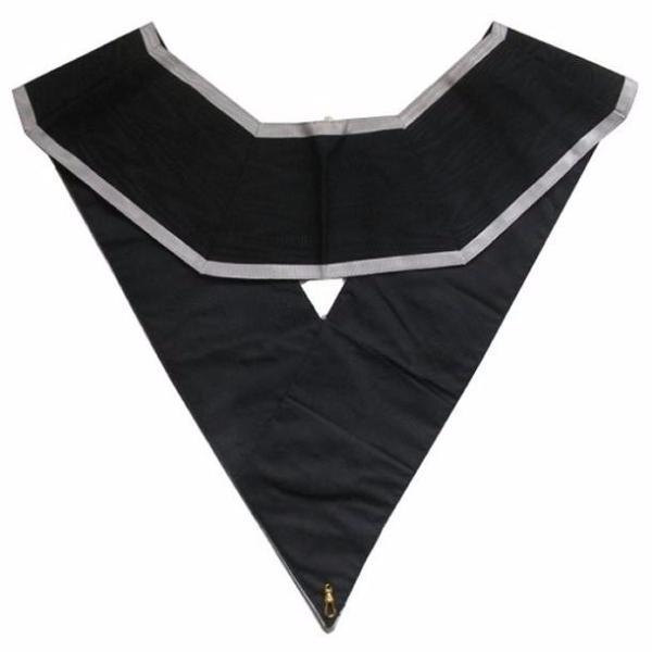 Grand Secrétaire 30th Degree French Collar - Black Moire with White Borders