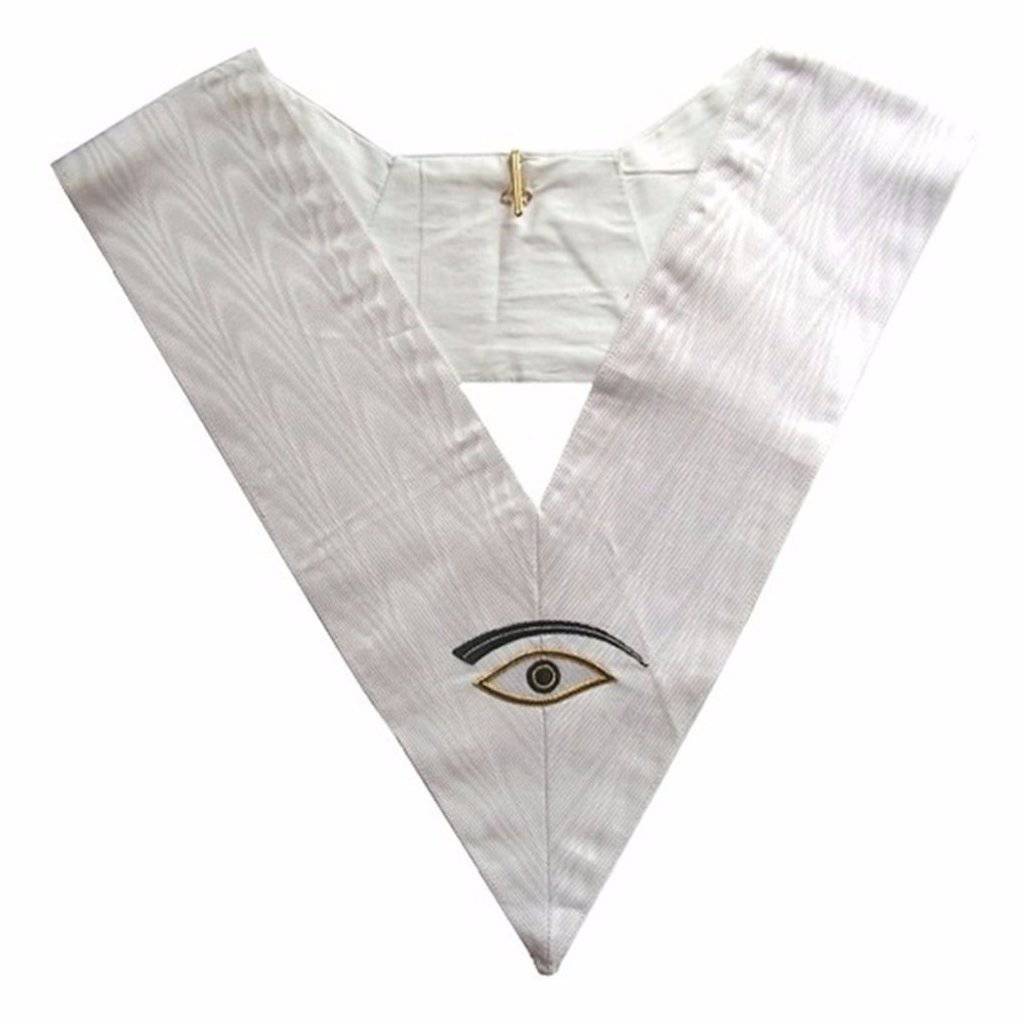 28th Degree Scottish Rite Collar -  All White Moire