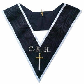 Grand Guard of the Camps 30th Degree French Collar - Black Moire with White Borders