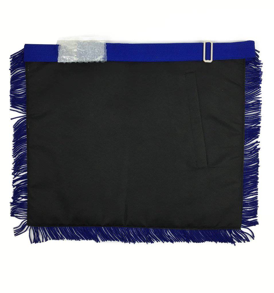 Master Mason Blue Lodge Apron - Blue with Embroidery & Fringe - Bricks Masons