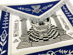 Master Mason Blue Lodge Apron - Skull Pillars Masters Carpet - Bricks Masons