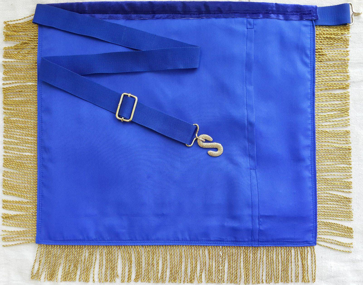 Master Mason Blue Lodge Apron - White & Navy Blue - Bricks Masons