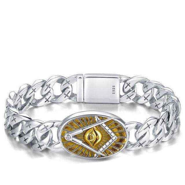 Master Mason Blue Lodge Bracelet - Handmade Silver Plated - Bricks Masons
