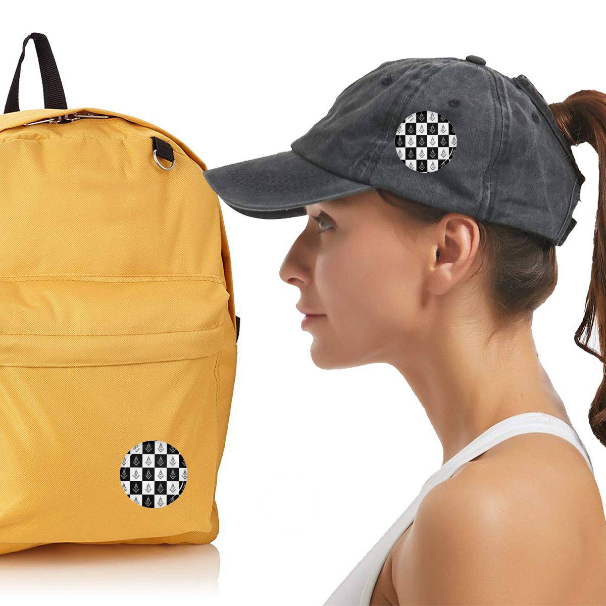 Master Mason Blue Lodge Brooch - Square and Compass G Checkered - Bricks Masons