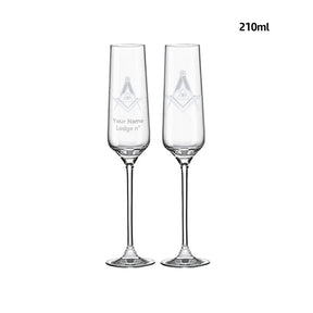 Master Mason Blue Lodge Champagne Flute - 2 Pieces Set - Bricks Masons