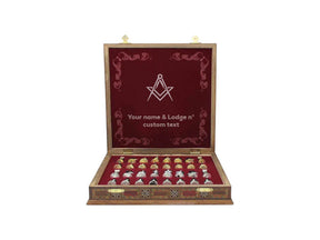 Master Mason Blue Lodge Chess Set - 16.5" (42cm) - Bricks Masons