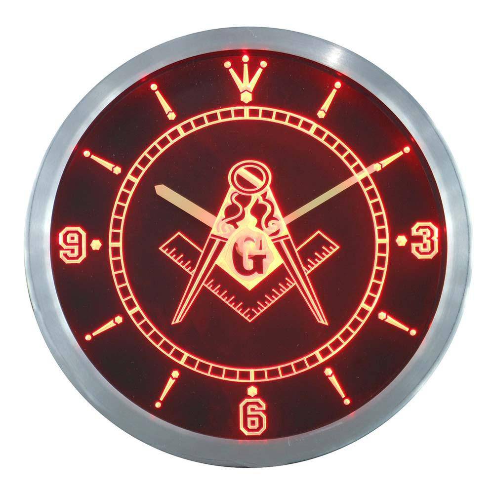 Master Mason Blue Lodge Clock - LED Quartz - Bricks Masons