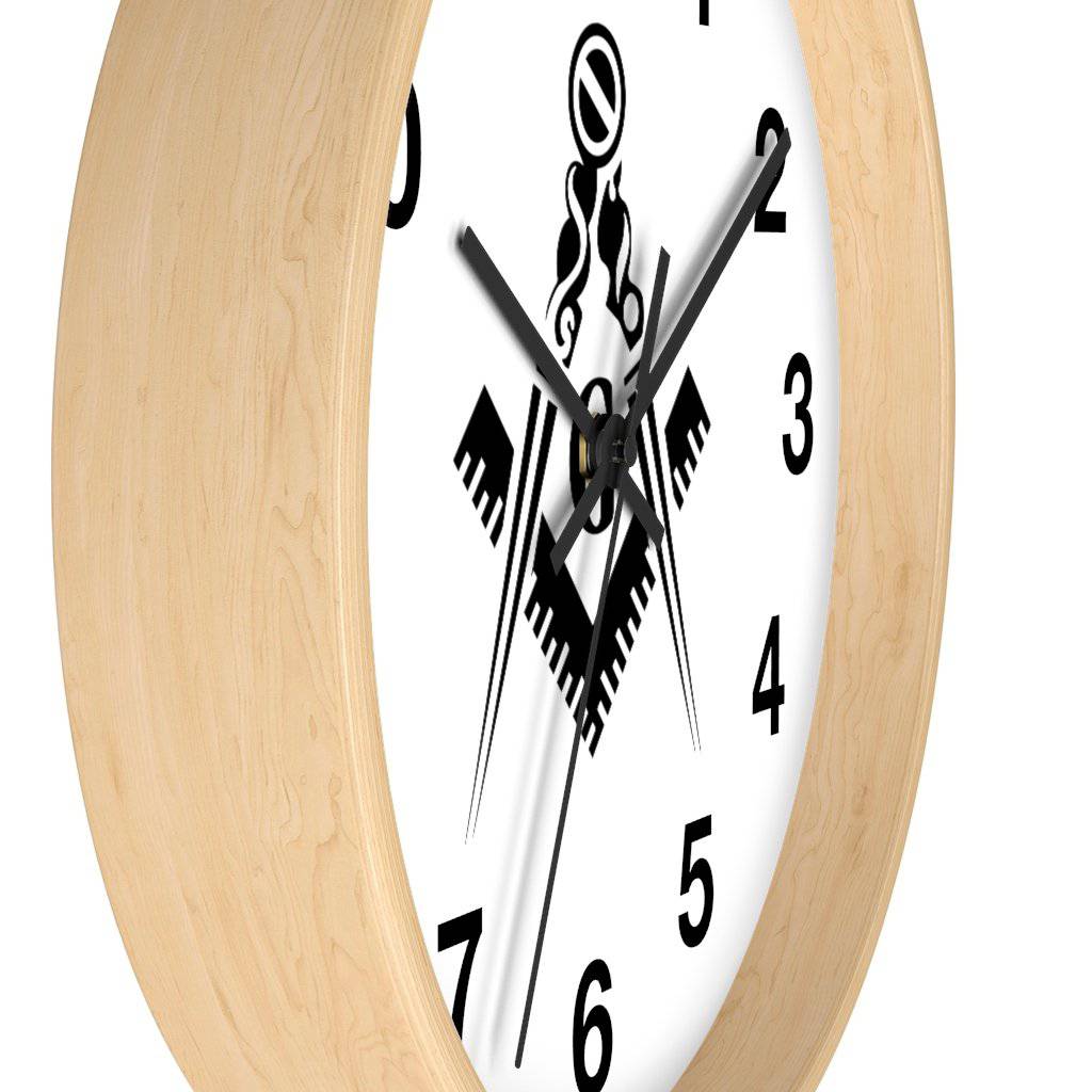 Master Mason Blue Lodge Clock - Square & Compass G - Bricks Masons
