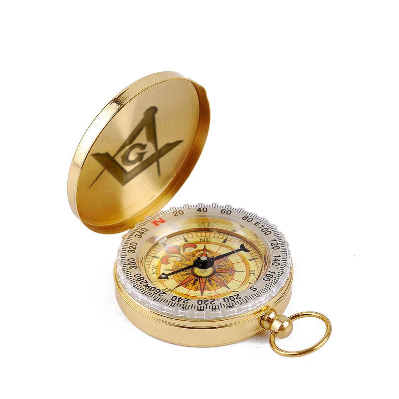 Master Mason Blue Lodge Compass - Gold Plating With Personalization - Bricks Masons
