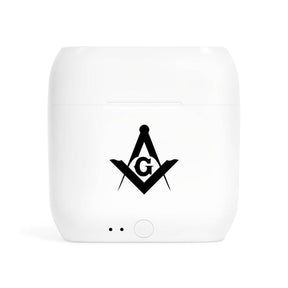 Master Mason Blue Lodge Earbud - Square & Compass G - Bricks Masons