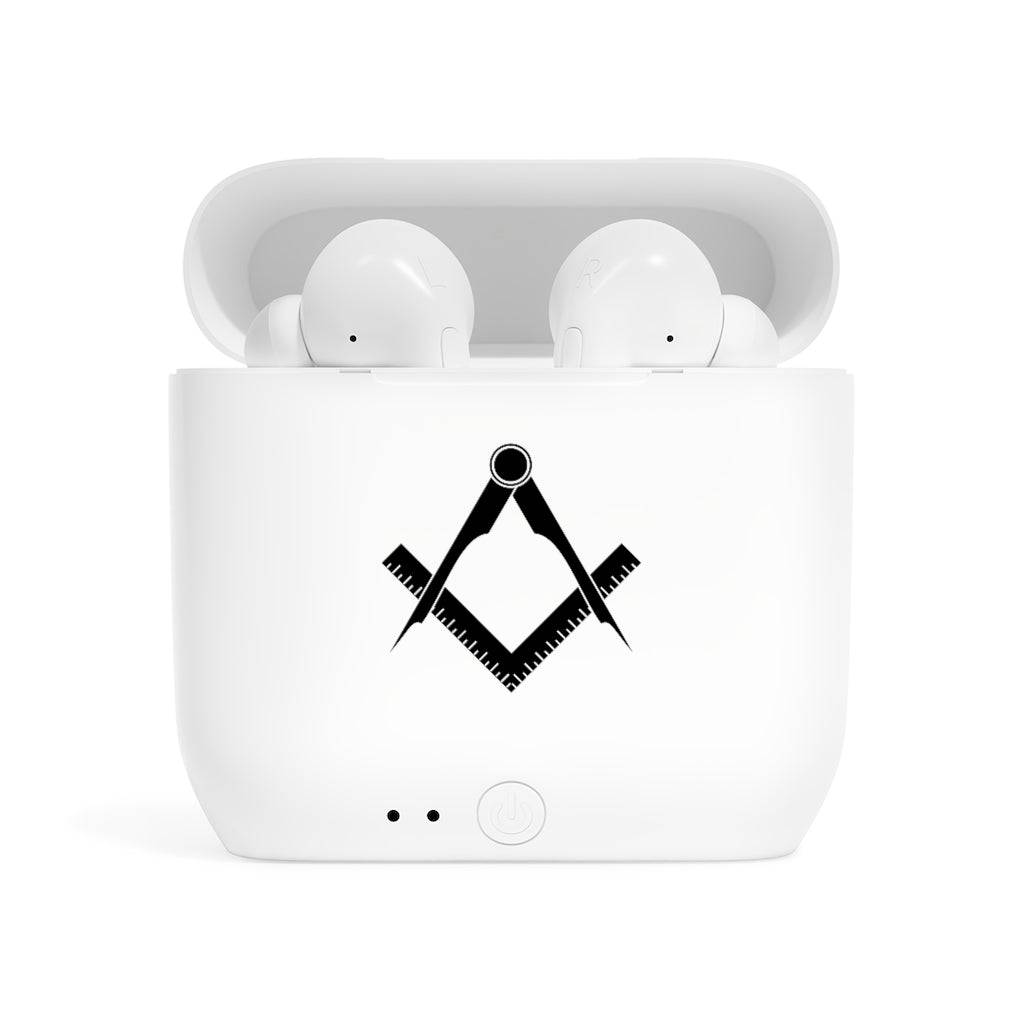 Master Mason Blue Lodge Earbud - Wireless Square & Compass - Bricks Masons