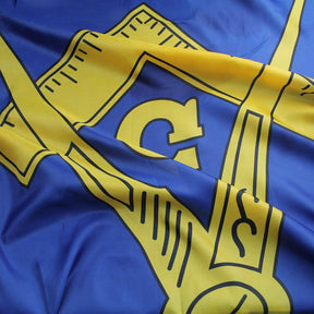 Master Mason Blue Lodge Flag - Gold & blue - Bricks Masons