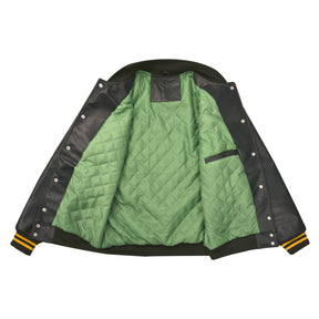 Master Mason Blue Lodge Jacket - Leather With Customizable Gold Embroidery - Bricks Masons