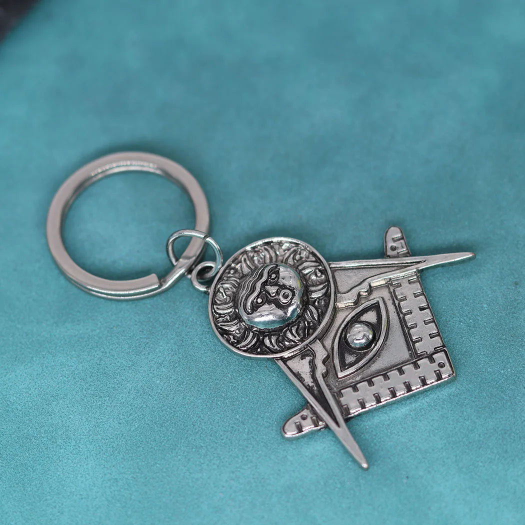 Master Mason Blue Lodge Keychain - All Seeing Eye - Bricks Masons