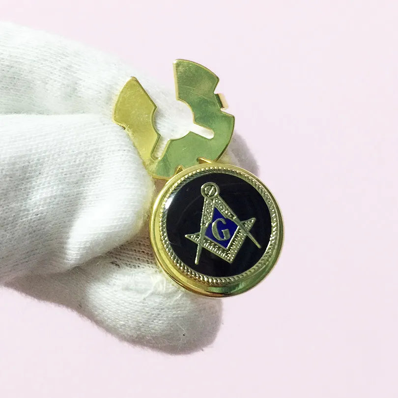 Master Mason Blue Lodge Lapel Pin  - Black Enamel Square & Compass G (1pc) - Bricks Masons
