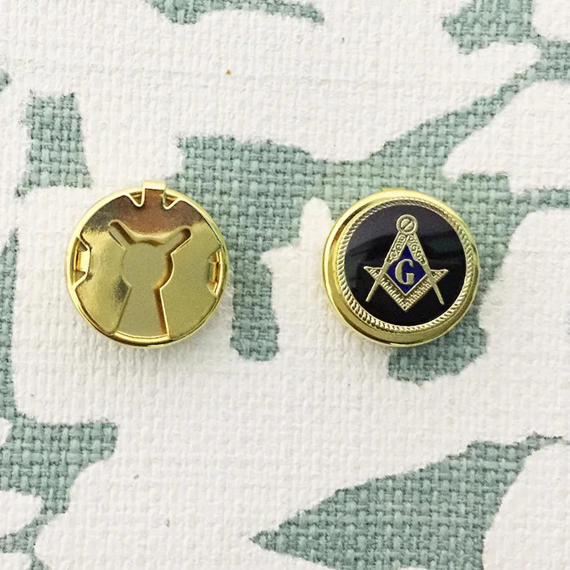 Master Mason Blue Lodge Lapel Pin  - Black Enamel Square & Compass G (1pc) - Bricks Masons