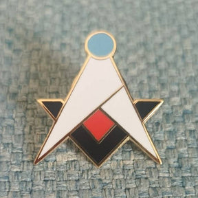 Master Mason Blue Lodge Lapel Pin - Square & Compass Quad - Bricks Masons