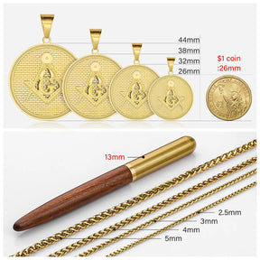 Master Mason Blue Lodge Necklace - Engraveable - Bricks Masons